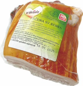 Prekajena svinjska rebra Z’dežele, vakum pakirano