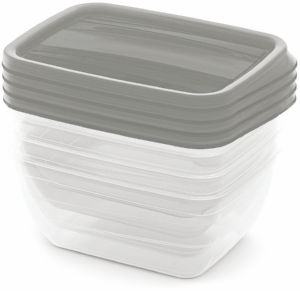 Posodica za shranjevanje Curver, Vedo, transparentno siva, 4 x 0,75 l