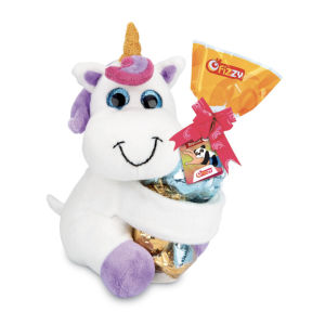 Bonboni Fizzy Cie, čokoladni, s kosmiči, s plišasto igračo, Unicorn, 100 g