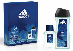 Darilni set Adidas moški, Uefa VI, toaletna voda 50 ml + gel za tuširanje 250 ml