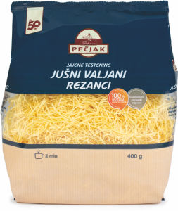 Jušni valjani rezanci, jajčni, Pekarna Pečjak, 400 g