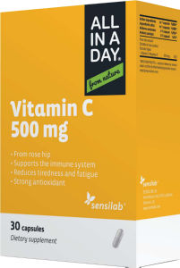 Prehransko dopolnilo Sensilab, ALL IN A DAY Vitamin C 500mg, 30 kapsul