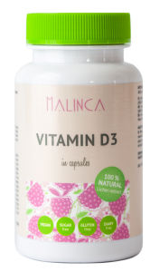 Prehransko dopolnilo Vitamin D3 Malinca, 60 kapsul