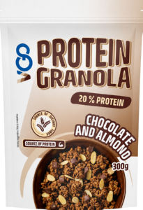 Granola VGo, Proteinska, z koščki čokolade in mandlji, 300 g