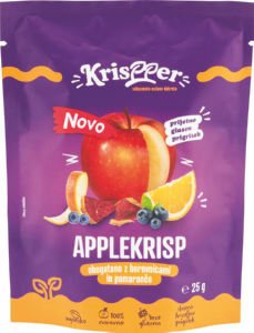 Blazinice Krispper, jabolčne, okus borovnice in pomaranče, 25 g