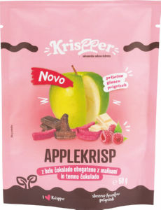 Palčke Krispper, jabolčne, okus malina in temna čokolada, 50 g
