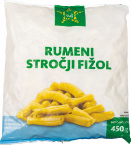 Fižol Tuš, stročji rumeni, zamrznjeno, 450 g