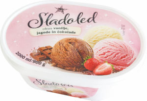Sladoled Tuš, vanila, jagoda, čokolada, 2 l