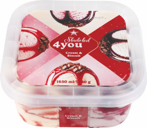 Sladoled Tuš, 4 You, Cream & Biscuit, 1,65 l