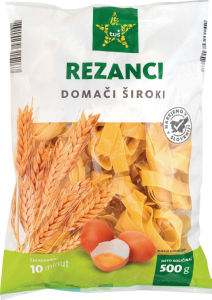 Rezanci Tuš, široki, domači, 500 g