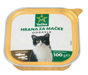 Hrana za mač.Tačka, pašt. losos, rakci, 100g