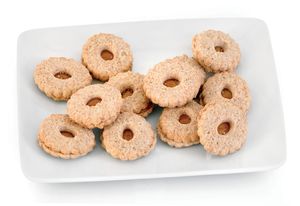 Keksi Tuš, polnozrnate Linške oči, z mareličnim polnilom, 260 g