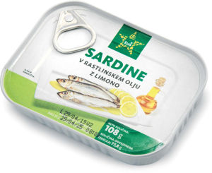 Sardine Tuš v rastl. olju z limono, 108 g