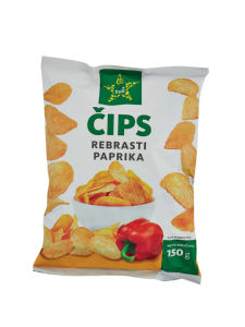 Čips Tuš rebrasti, paprika, 150 g