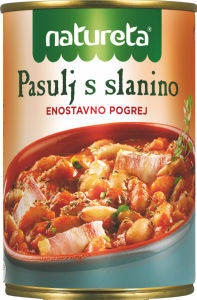 Pasulj Natureta, s slanino, 415 g