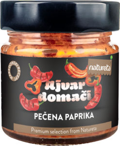 Ajvar Natureta, s pečeno papriko, nepekoči, domač, 230 g
