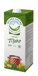 Trajno mleko Zelene doline, 3.5 % m.m., 1 l