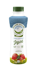 Jogurt tekoči brez laktoze, jagoda, 500 g