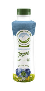 Jogurt tekoči Zelene Doline, brez laktoze, borovnica, 1,1 % m.m., 500 g