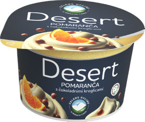 Desert Zelene Doline, pomaranča s čokoladnimi kroglicami, 150 g