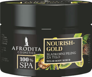 Piling sladkorni za telo Afrodita, 100% SPA Nourish Gold, 175 g