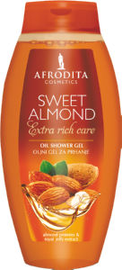 Oljni gel za prhanje Afrodita, Swett Almond, 250 ml