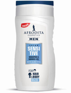 Šampon & gel za prhanje Afrodita, Men Sensitive, 250 ml