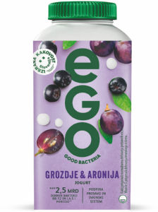 Jogurt Ego, aronija, grozdje, 250 g