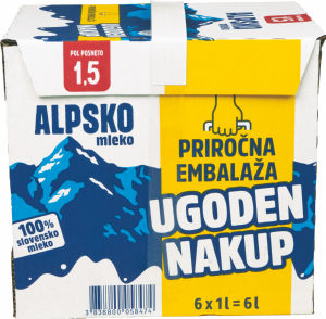 Mleko Alpsko, polposneto, TBA edge, 6x1l