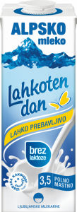 Mleko Alpsko, brez laktoze, 3,5 % m.m., 1.l