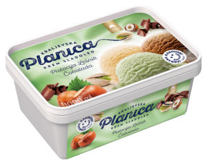 Sladoled Planica, kraljevska, Izbrana kakovost, Ljubljanske mlekarne, 1 l