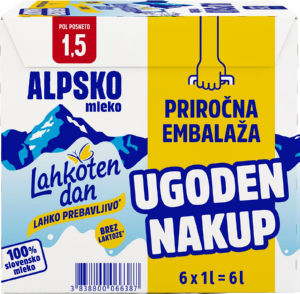 Alpsko mleko brez laktoze, Lahkoten dan, 1,5 m.m., 6/1
