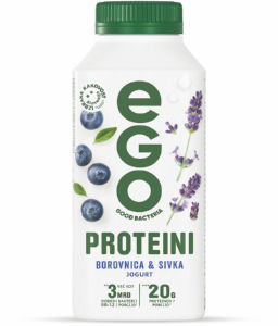 Jogurt proteini EGO, borovnica, sivka, 330 g