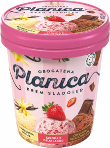 Sladoled Planica, lonček, obogatena receptura, 400 ml