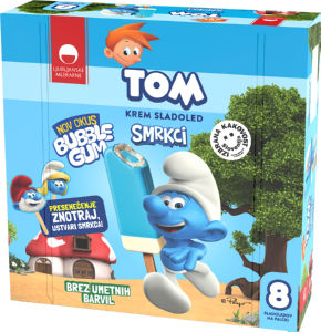 Sladoled Tom, Smrkci, Bubble gum, 8 x 70 ml