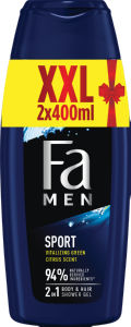Gel za prhanje Fa, Men Sport, 2 x 400 ml