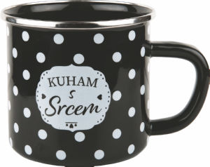 Lonček Kuham s srcem, črn, fi 10 cm, 0,72 l