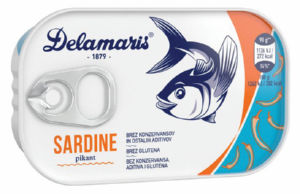 Sardine Delamaris, pikant s feferoni, 90 g
