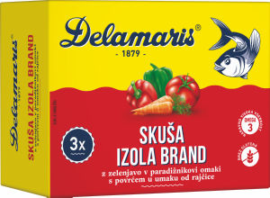 Skuša Izola Brand, z zelenjavo v paradižnikovi omaki, 3 x 125 g