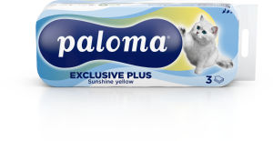 Toaletni papir Paloma, Exclusive Plus, rumen, 3-slojni, 10/1