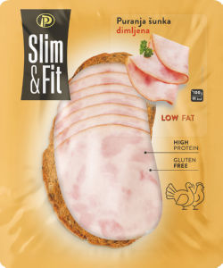 Narezek Slim & Fit, puranja šunka, dimljena, Perutnina Ptuj, 100 g