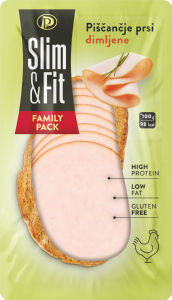 Narezek Slim & Fit, piščančje prsi, dimljene, Perutnina Ptuj, 250 g