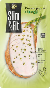 Narezek Slim & Fit, piščančje prsi, s šparglji, Perutnina Ptuj, 100 g