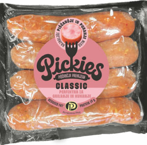 Klobasa Pickies, piščančja prekajena, Classic, 210 g