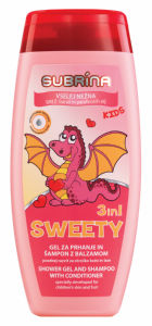 Gel za prhanje in šampon z balzamom Subrina, Kids sweety, 250 ml