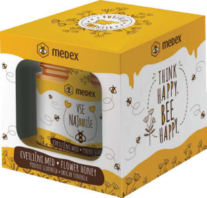 Med s sporočilom, cvetlični, 250 g