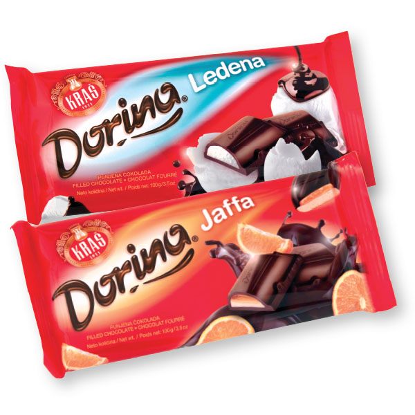 Čokolada mlečna Dorina, ledeno polnjenje, 100 g