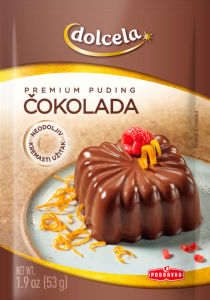 Puding Dolcela, čokolada, premium, 53 g