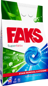 Pralni prašek Faks, prah, SuperAktiv, 40 pranj, 2,2 kg