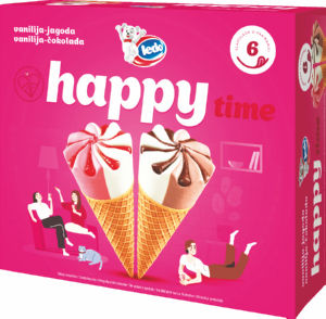 Kornet Ledo, Box Star, happy time, 6 x 120 ml